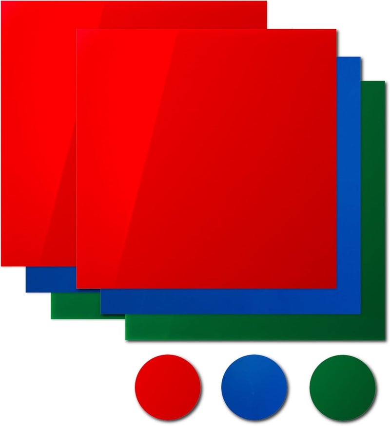 Glowforge Proofgrade Eco Iron-On Mix - 9 Sheets - 3 Each Red, Blue, and Green for Heat Transfer Laser Projects - 12x12 Inch Sheets for Creative Designs - Laser Ready - Perfect Prints Every Time - Image 2